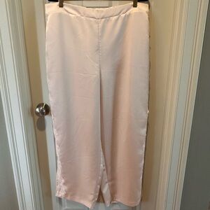 Eloquii Satin Wide Leg Pants Size 16 Blush Pink High Waist Dress Pants